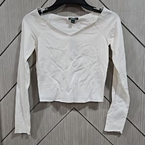 Wild Fable Cream Long Sleeve Women's Top